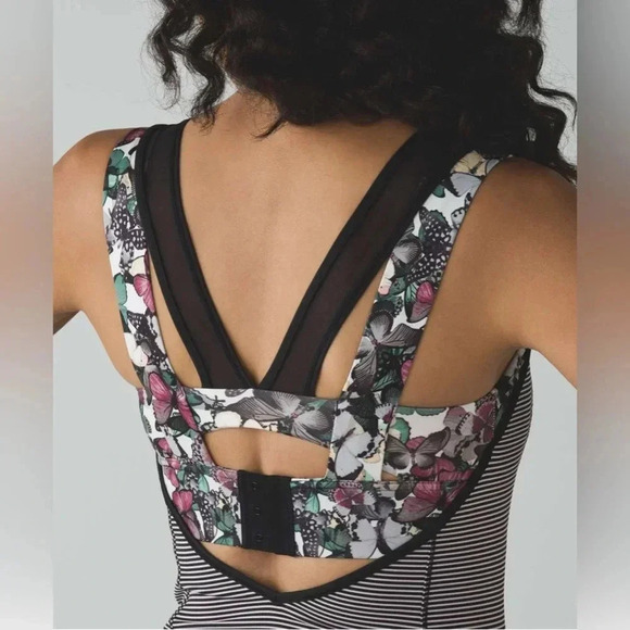 Lululemon Super Sport Tank Mini Pop Stripe Black Mink Berry Sz 6 - Picture 13 of 13